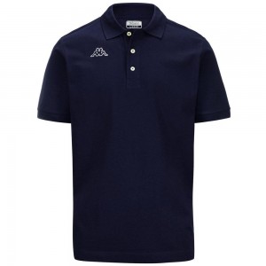 Kids' Kappa Logo Holiver Mss Polo Shirt Blue | IV0389276