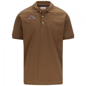 Kids' Kappa Logo Holiver Mss Polo Shirt Brown | RC8937145