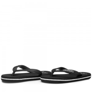 Kids' Kappa Logo Moker Kid Flip Flops Black | DA5820379