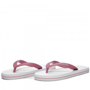 Kids' Kappa Logo Moker Kid Flip Flops White | LQ0831642