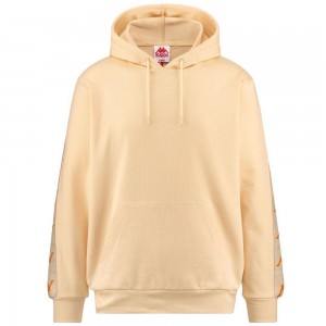 Men Kappa 222 Banda 10 Lirt Hoodie Beige | ZY1478052