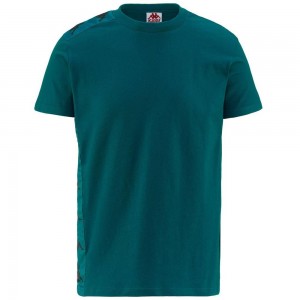 Men Kappa 222 Banda 10 Lovely T-Shirt Green | ZY8940725