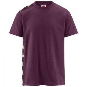 Men Kappa 222 Banda 10 Lovely T-Shirt Purple | SL2875943