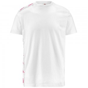 Men Kappa 222 Banda 10 Lovely T-Shirt White | CT1574289