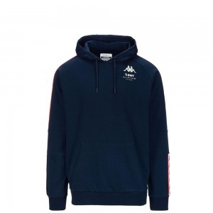 Men Kappa 222 Banda Anhod Alpine F1 Hoodie Navy | MQ0784125