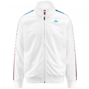 Men Kappa 222 Banda Anniston Degrade Jacket White | KR3021759