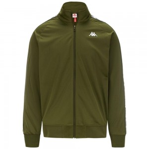 Men Kappa 222 Banda Anniston Graphiktape Jacket Green | CX8256793