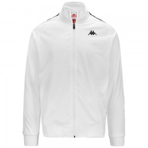 Men Kappa 222 Banda Anniston Slim Jacket White | TR5067184