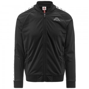 Men Kappa 222 Banda Bomber Slim Jacket Black | YN3952168