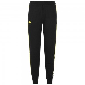 Men Kappa 222 Banda Cheron Pants Black | AV5206841