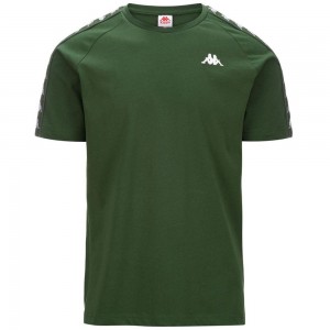 Men Kappa 222 Banda Coen Slim T-Shirt Green | QN4170528