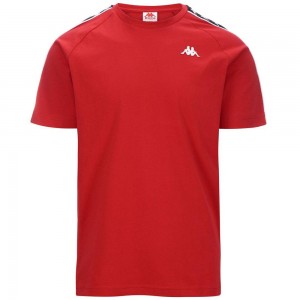 Men Kappa 222 Banda Coen Slim T-Shirt Red | AC8596743