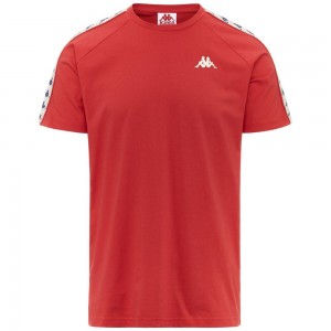 Men Kappa 222 Banda Coen Slim T-Shirt Red | TP8256907