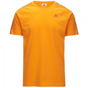 Men Kappa 222 Banda Coen Slim T-Shirt Yellow | HJ6312584