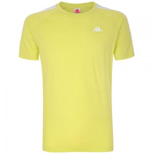 Men Kappa 222 Banda Coen Slim T-Shirt Yellow | QZ5637402