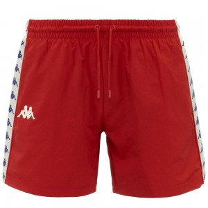 Men Kappa 222 Banda Coney Swimwear Red | UV2053176