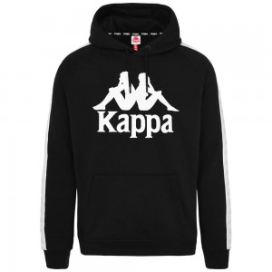 Men Kappa 222 Banda Hurtado Hoodie Black | SO0139587