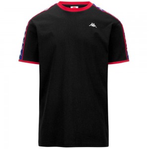 Men Kappa 222 Banda Lilogt T-Shirt Black | UN3085719