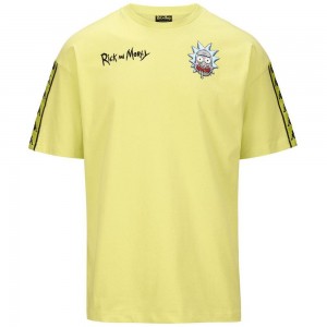 Men Kappa 222 Banda Maxim Warner Bros T-Shirt Yellow | PB4130862