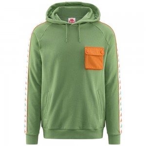 Men Kappa 222 Banda Sirio Hoodie Green | PX3469517