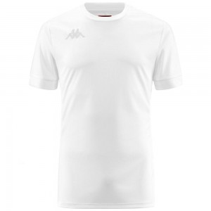 Men Kappa 4 Football Dervio Jersey White | NH8347160