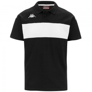 Men Kappa 4 Football Dianetti Polo Shirt Black | EU4308276