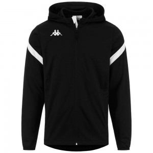 Men Kappa 4 Football Dolve Hoodie Black | RQ1098254