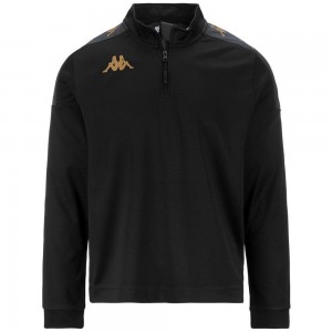 Men Kappa 4 Football Gassolo Sweater Black | AM0195837