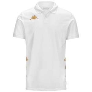 Men Kappa 4 Football Gastio Polo Shirt White | LX7950634