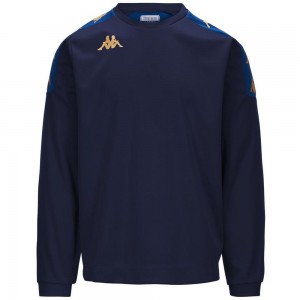 Men Kappa 4 Football Gaverno Sweater Navy | ML9243780