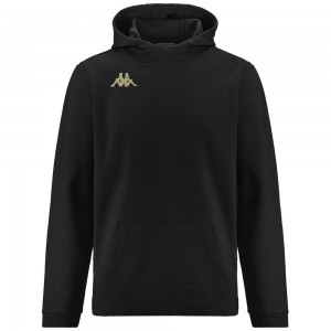 Men Kappa 4 Football Giordizi Hoodie Black | RW1056798