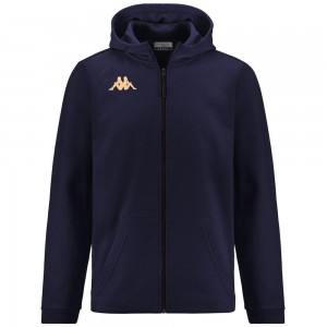 Men Kappa 4 Football Giordizi Hoodie Navy | MV0981367