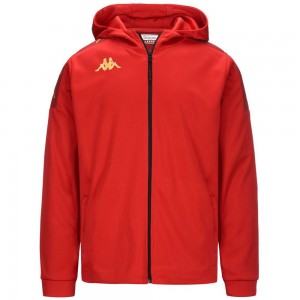 Men Kappa 4 Football Grevolo Hoodie Red | IL0712836