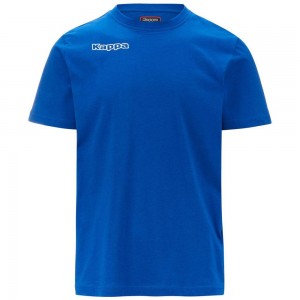 Men Kappa 4 Football Tee T-Shirt Blue | ZY9265107