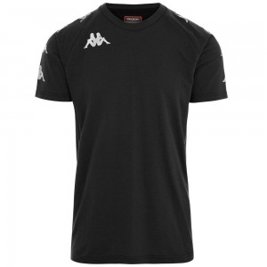 Men Kappa 4 Soccer Ancone T-Shirt Black | ET9402675