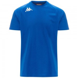 Men Kappa 4 Soccer Ancone T-Shirt Blue | WY5307849