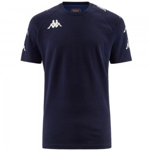 Men Kappa 4 Soccer Ancone T-Shirt Navy | UG2893615