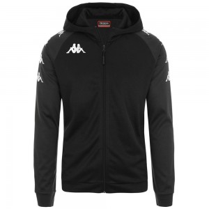 Men Kappa 4 Soccer Tortona Hoodie Black | GP8159074