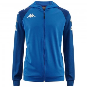 Men Kappa 4 Soccer Tortona Hoodie Blue | BK3521476