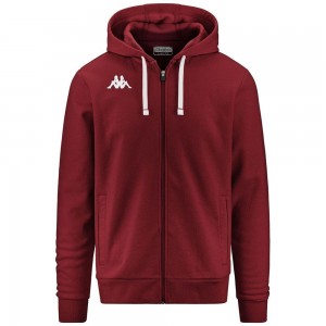 Men Kappa 4 Training Banto Hoodie Red | KP9036712