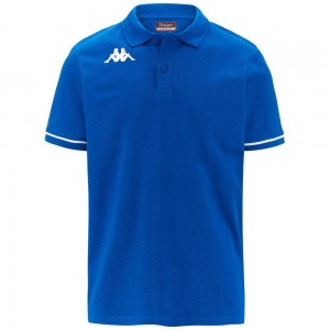 Men Kappa 4 Training Barli Polo Shirt Blue | ZA7834260