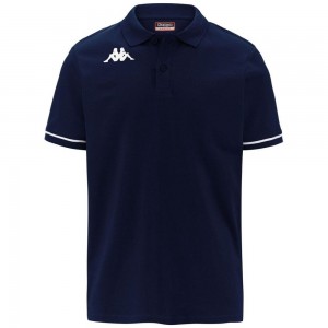 Men Kappa 4 Training Barli Polo Shirt Navy | HB4032971