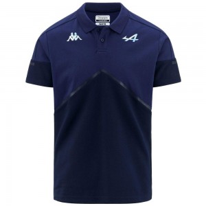 Men Kappa Angai Alpine F1 Polo Shirt Navy | KN6235184