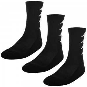 Men Kappa Authentic Amal 3pack Socks Black | XR6924073