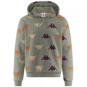 Men Kappa Authentic Fancy Hoodie Grey | LB4395786