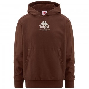 Men Kappa Authentic Giano Organic Hoodie Brown | VL2497836