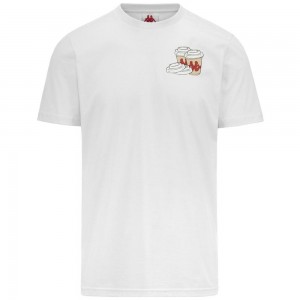 Men Kappa Authentic Graphik Lampha T-Shirt White | CL3628591