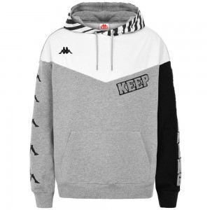 Men Kappa Authentic Graphik Virlon Hoodie Grey | LR2509638