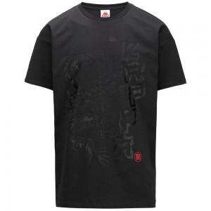 Men Kappa Authentic Jpn Gala T-Shirt Black | AU3957468