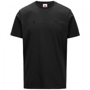 Men Kappa Authentic Jpn Glifer T-Shirt Black | IS2571394